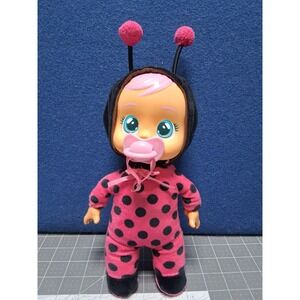 Cry Babies Doll Pink Black Ladybug Costume Plush Body Pacifier